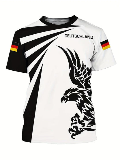 Men's T-shirt Casual 3D Printed Round Neck Short Sleeve Top