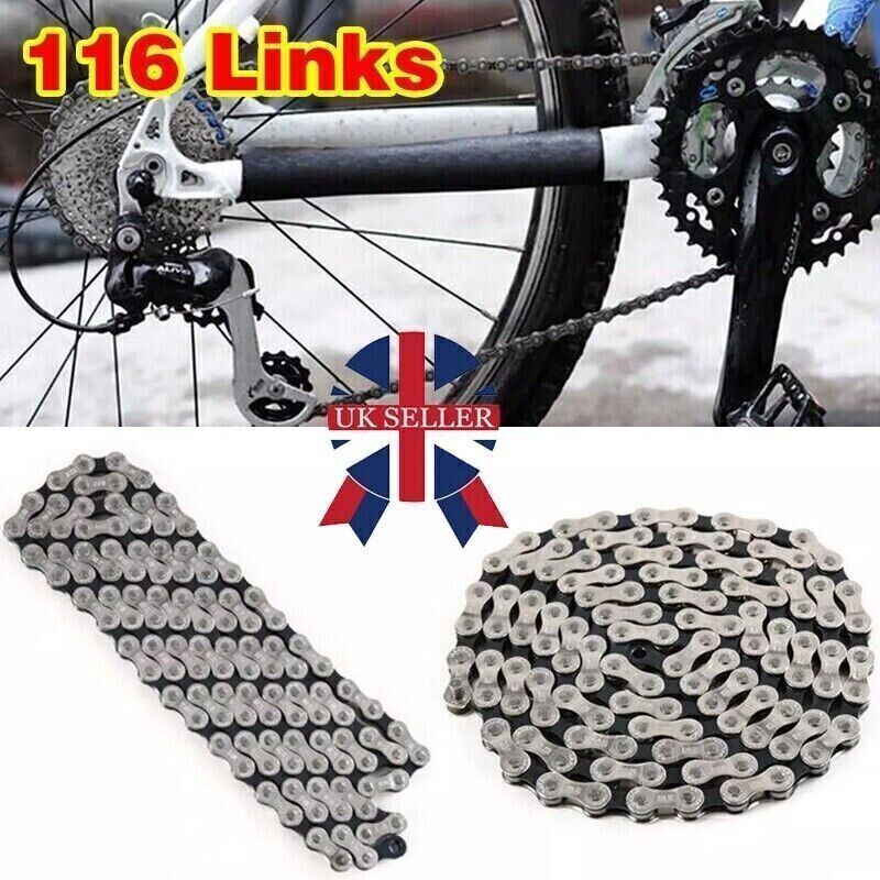 9 Speed 116 Links Road Mountain Bike Chain  Bicycle For Shimano Srsam UK
