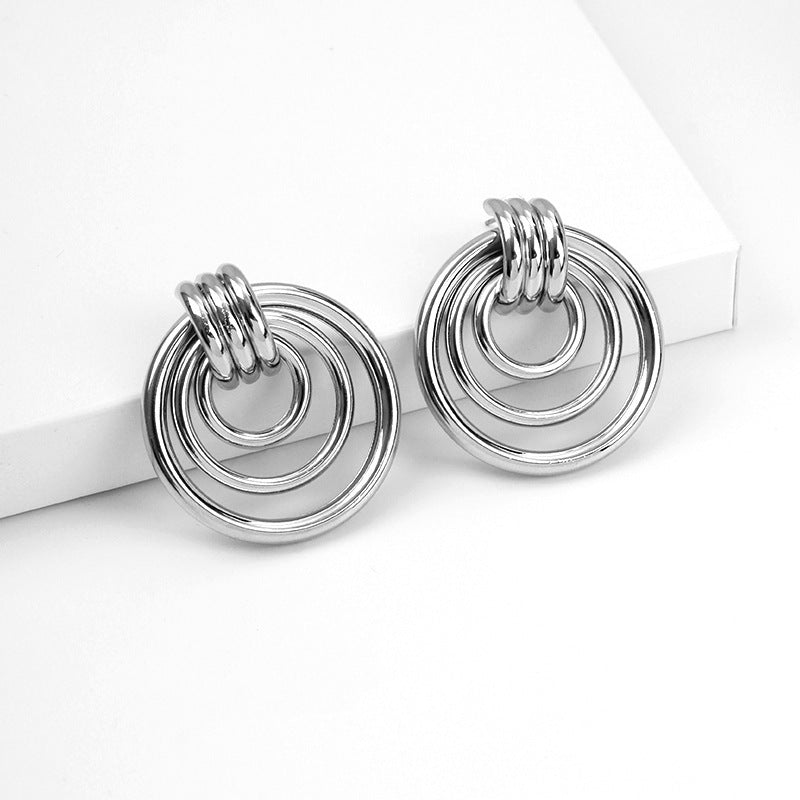 European And American Foreign Trade New Ins Wind Golden Volute Earrings Women