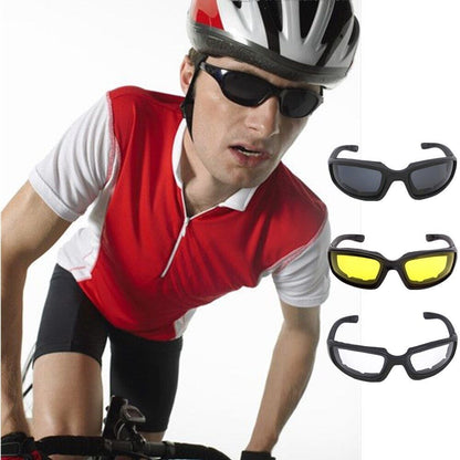 3 Pair Motorcycle Sports Padded Biker Riding Glasses Wind Resistant Sunglasses