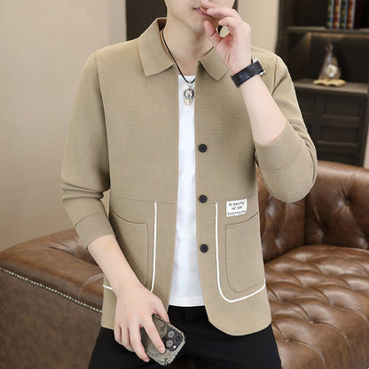 Men's Casual Knitted Slim-Fit Sweater Coat
