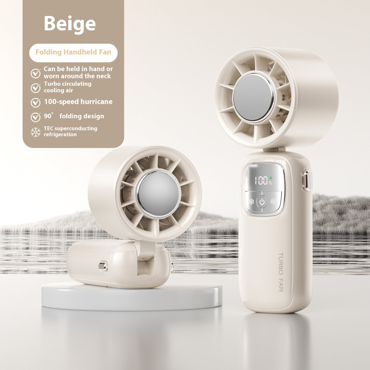 Semiconductor Refrigeration High-speed Handheld Fan Usb Outdoor Portable Folding Mini Fan