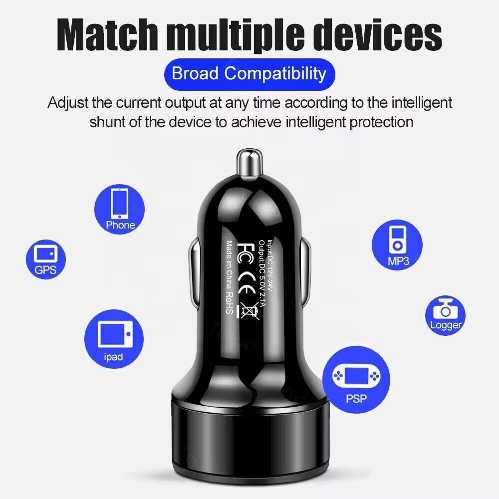 Cigarette Lighter 2 USB Charger Car Car Truck Adapter Mobile Phone Charging Plug