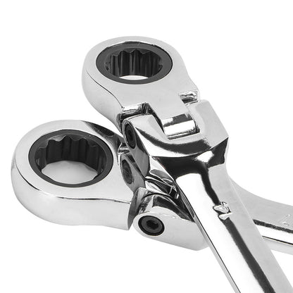 6Pcs Flexible Head Multi Functional Ratchet Conination Spanner Wrench 8-17mm Repair Tools Set