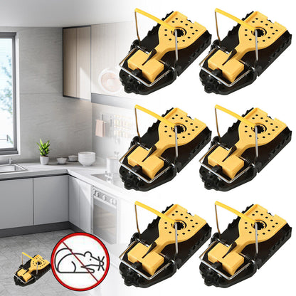 6 X Rat Catching Metal Traps Heavy Duty Snap Mousetrap Bait Pest Catcher UK