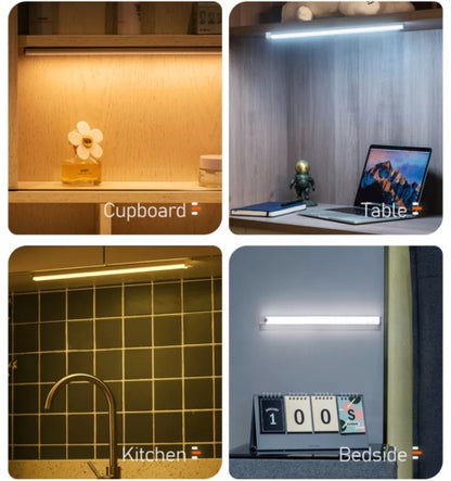 Strip Light LED PIR Motion Sensor USB Rechargeable Magnetic Cabinet Closet Lamp