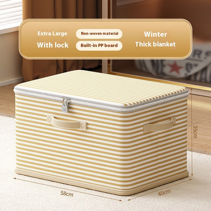 Clothes Storage Box With Lock Household Storage Basket