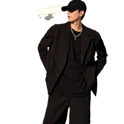 Mens Casual Spring Autumn Suit Jacket With Padded Shoulders In A Edgy Style