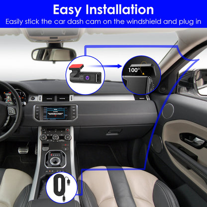 1Pc 2K HD Front Dash Cam For Car With IPS Screen Night Vision Loop Recording Included 32G Storage Card 140 Degree Wide Angle WiFi App Control Front Dashcam