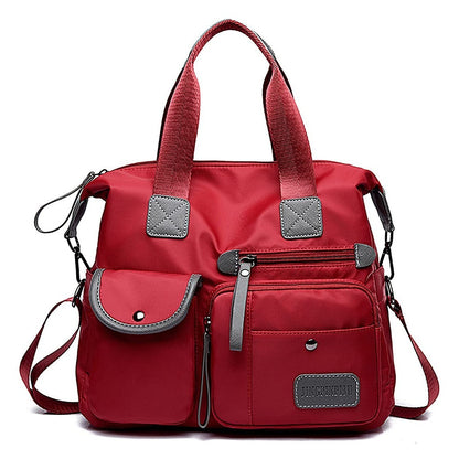 Tote Bag For Women, Multi Pockets Shoulder Handbag, Nurse Bag For Work, Large Cross Body Purse, Fashion Nylon Top Handle Satchel