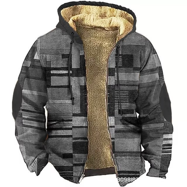 Fleece-lined Thickened Patchwork Cotton Jacket
