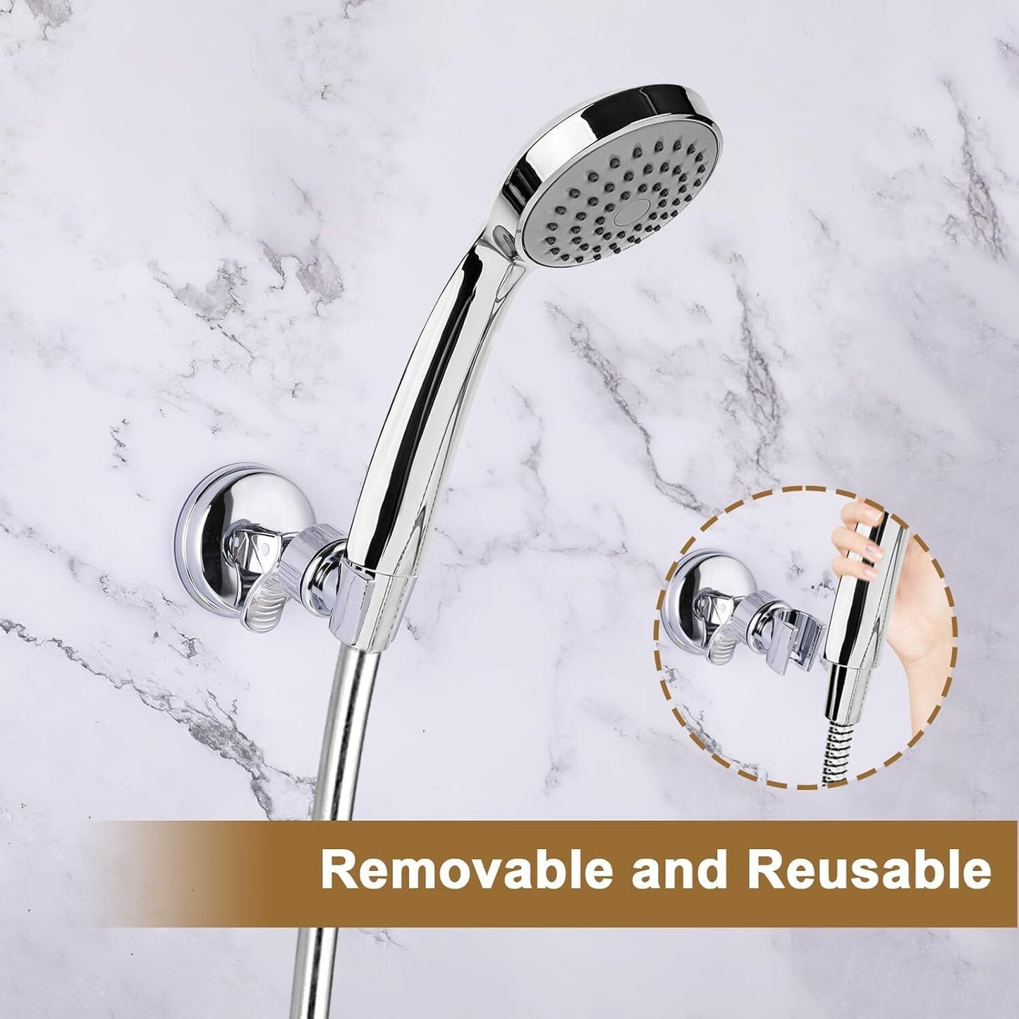 Shower Handset Head Holder Bath Wall Mounted Adjustable Suction Bracket Kit UK