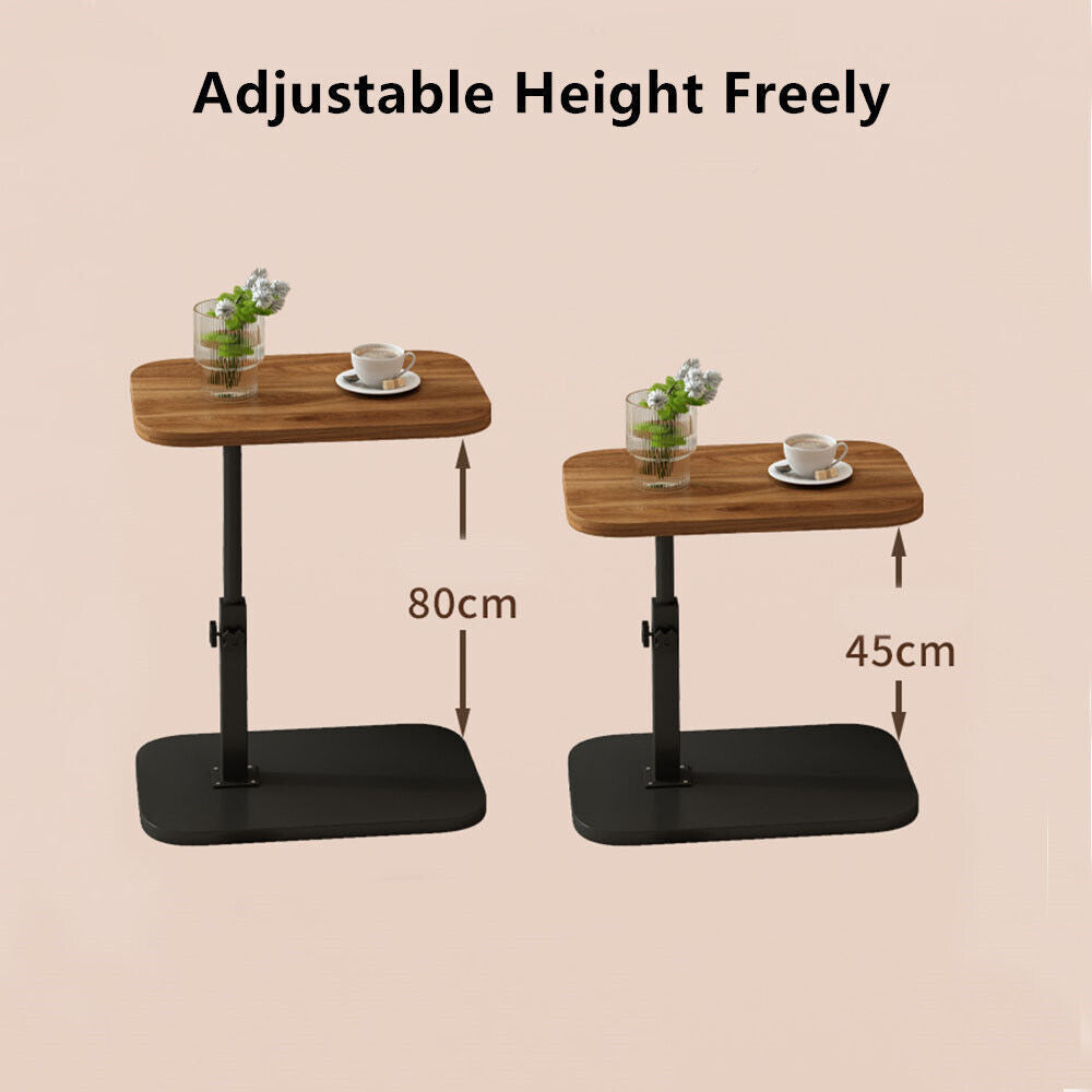 Adjustable C-Shaped Sofa Side End Table Coffee Laptop Table Living Room Bedroom
