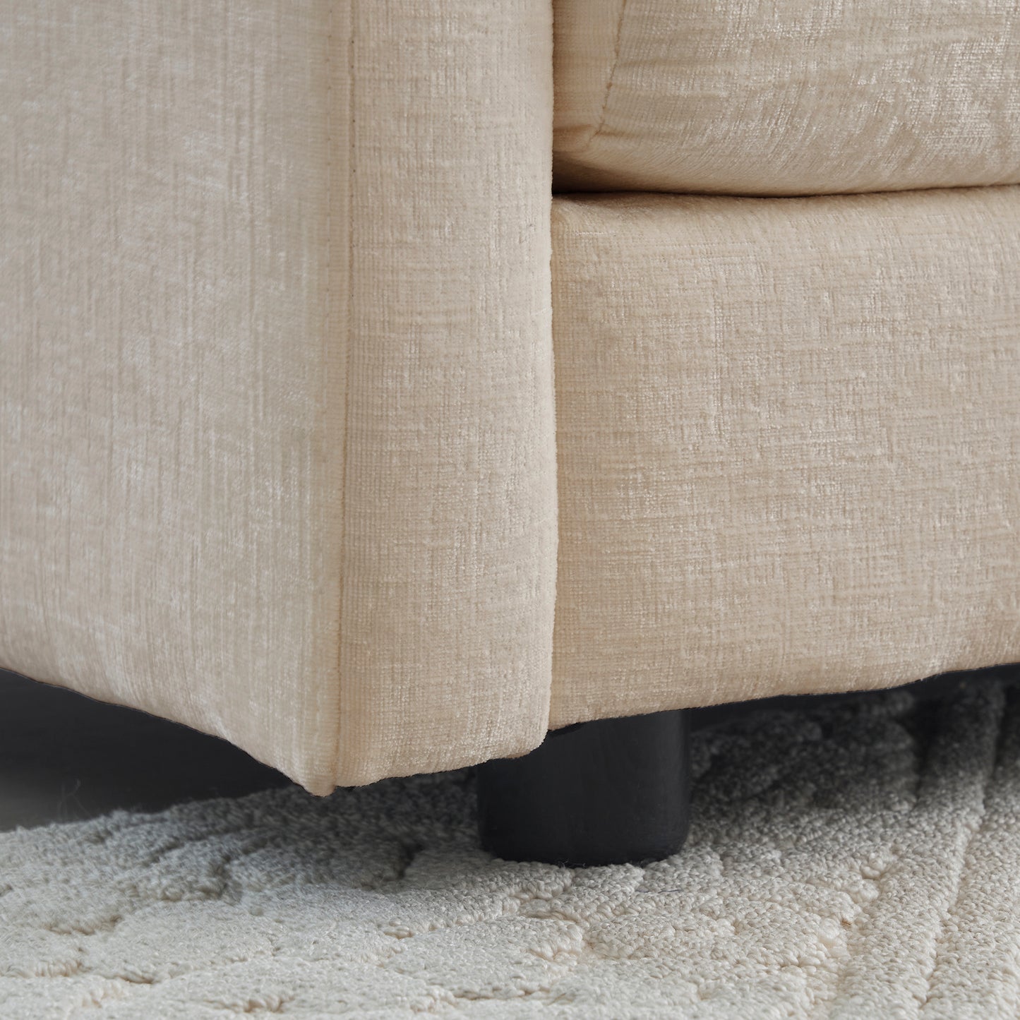 Free Combination Comfy Upholstery Modular Oversized L Shaped Sectional Sofa With Reversible Ottoman, Beige Chenille