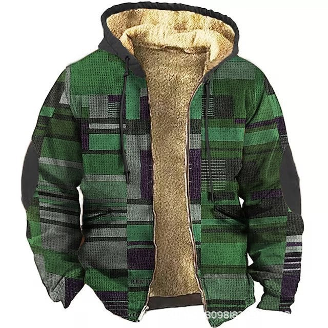 Fleece-lined Thickened Patchwork Cotton Jacket