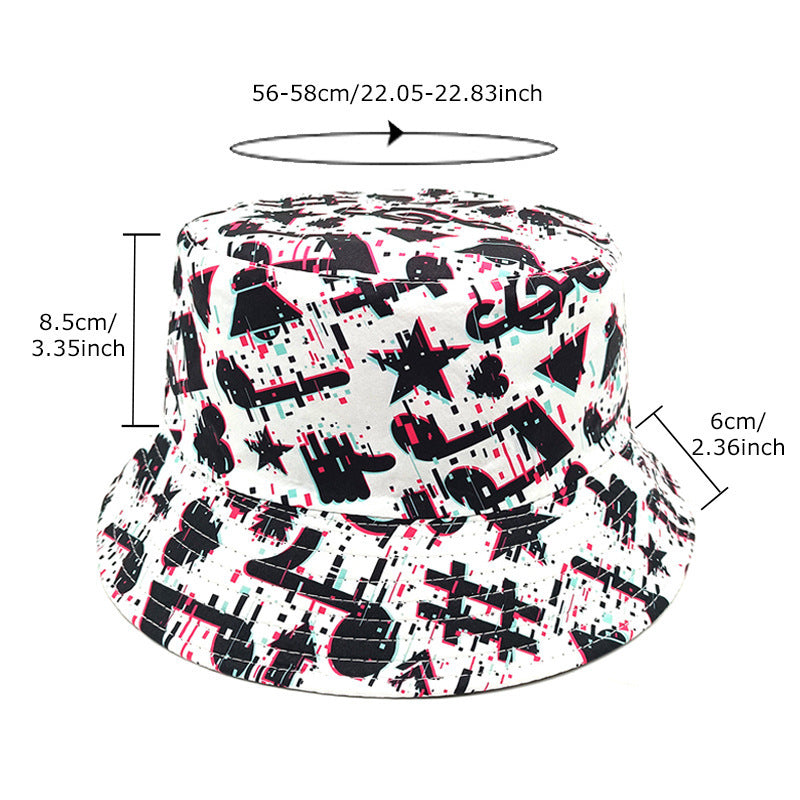 Musical Note Pattern Printing Bucket Hat European And American Summer Outdoor Travel
