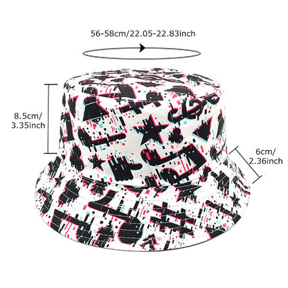 Musical Note Pattern Printing Bucket Hat European And American Summer Outdoor Travel