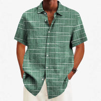 Personal Leisure Loose Men's Cardigan Button Short Sleeve Shirt