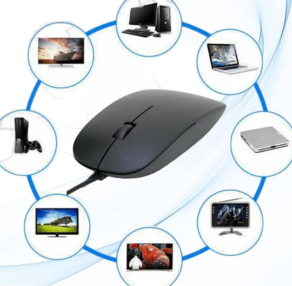 Ultra-Slim Optical Wired Scroll Wheel Mouse Mice For PC Laptop Notebook Desktop