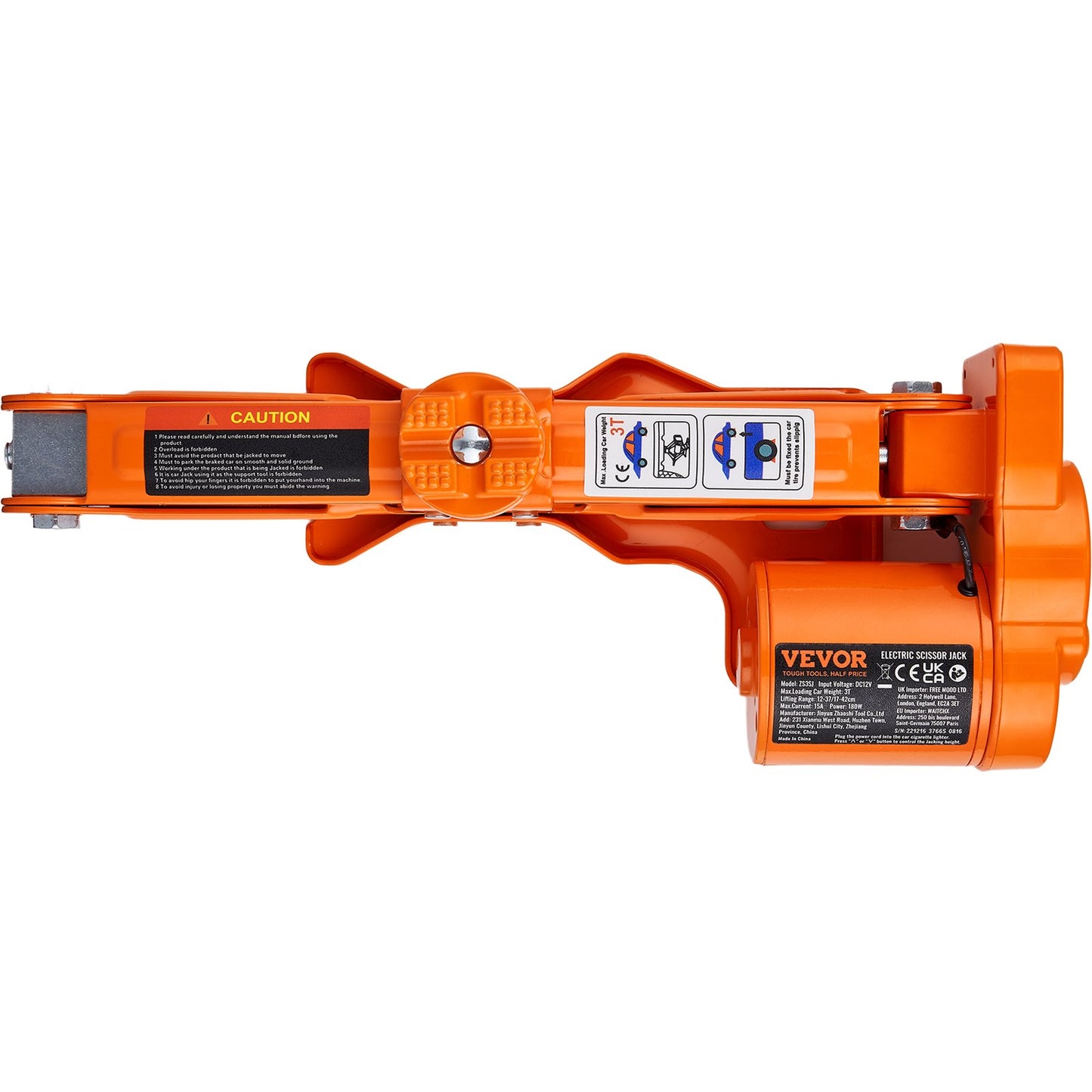 VEVOR Electric Car Jack, 3 Tons  6600 Lbs Scissor Jack With Electric Impact Wrench, 12V Car Jack With Double Saddles With Remote Control, Portable Car Jack Lifting For Sedan, SUV, Truck Tire Change