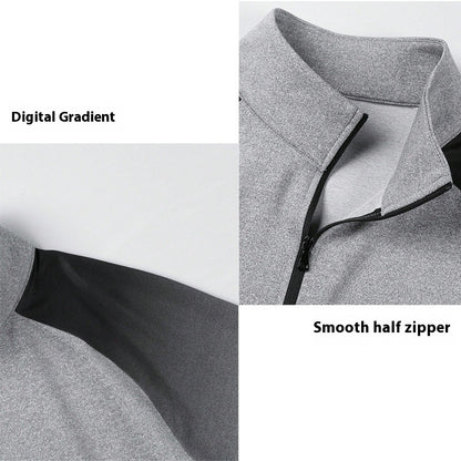 Quick-drying Half Zipper Slim Fit Training Men's Sports Long-sleeved Sweater