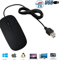 Ultra-Slim Optical Wired Scroll Wheel Mouse Mice For PC Laptop Notebook Desktop
