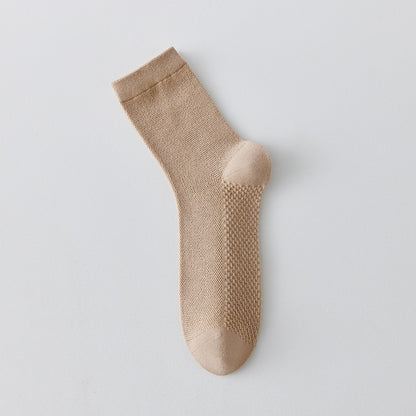 Pure Cotton Breathable Mesh Long Business Socks