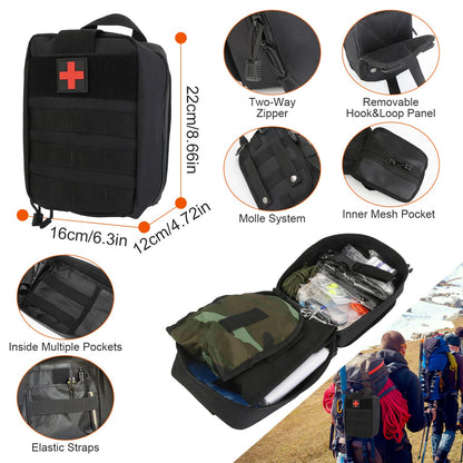 121Pcs Per Set Survival Kits Professional Emergency Survival Gear Tactical First Aid Kit Supplies For Outdoor Adventure Camping Hiking Hunting