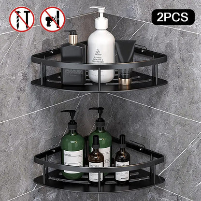 2Pcs Corner Shower Caddy Bathroom Storage Shelf Rack Basket Organiser Tidy Tray