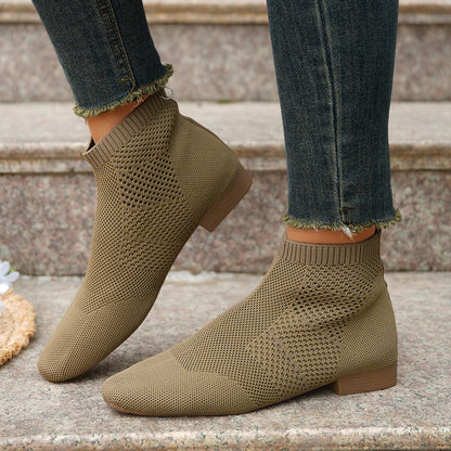 Plus Size Women's Boots Middle Tube Pointed Ankle Boots