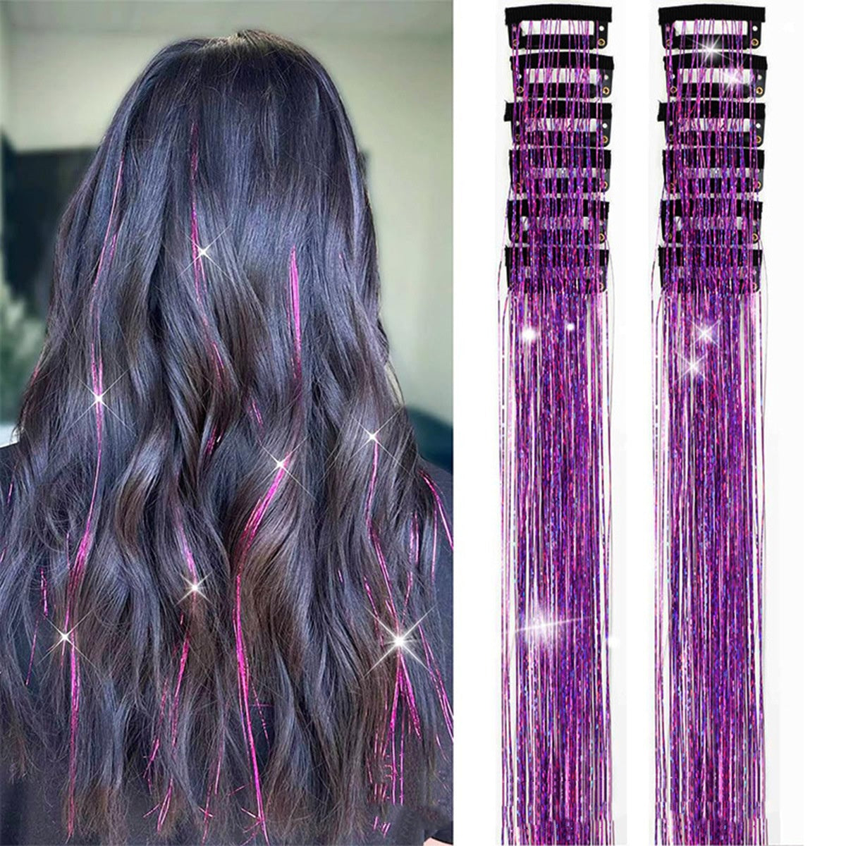 12 Pieces Of Colorful Hair Extension Metal Wire Wigs