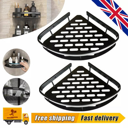 2Pcs Corner Shower Caddy Bathroom Storage Shelf Rack Basket Organiser Tidy Tray