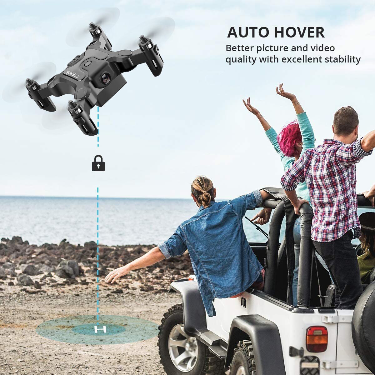 DE 4DRC V2 Mini Drone Selfie WIFI FPV With HD Camera Foldable Arm RC Quadcopter Toy