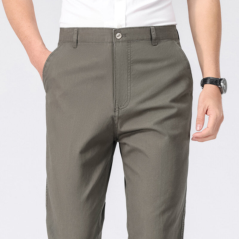 Men's Long PantsCotton Dress Trousers Loose Straight Leg