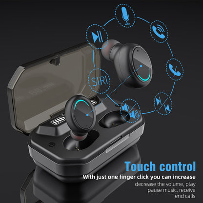 Wireless Digital Display TWS Breathing Light Headset