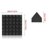 12x Wedge Acoustic Wall Panels Tiles Studio Sound Proofing Insulation Black Foam
