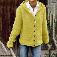 Hooded knitted cardigan