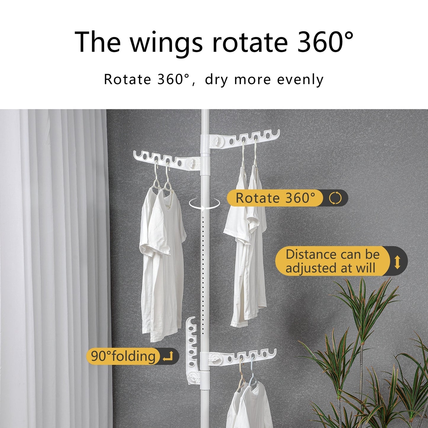 Extra Long Clothes Hanger With The Top Relying On The Ceiling And Nuclear Floor