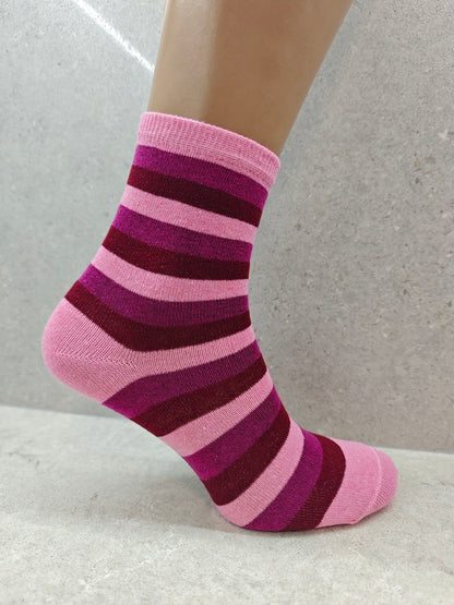Pack Of 6 12 24 Pairs  Womens Colourful Striped Socks