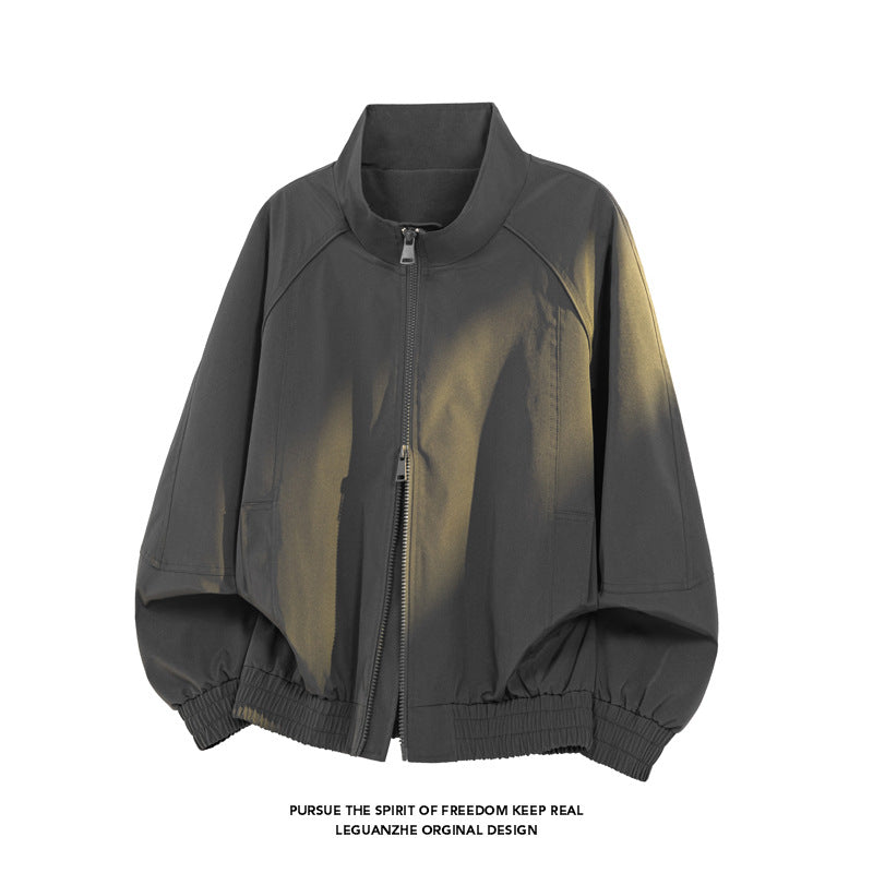 Men's Stand-Up Collar Short Work Jacket