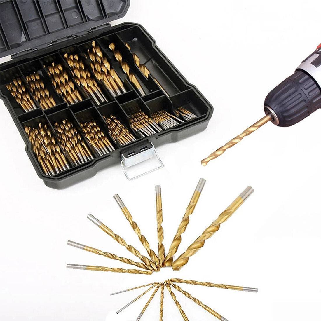 99X Titan HSS Spiralbohrer Stahl Bohrer Satz Werkzeug Set Metallbohrer 1.5-10mm