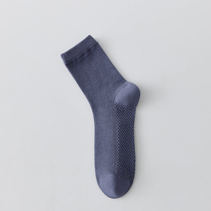 Pure Cotton Breathable Mesh Long Business Socks