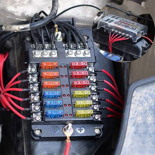12V 32V 12-Weg ATO Sicherungshalter KFZ Auto Sicherungskasten LKW Boot Sicher DE