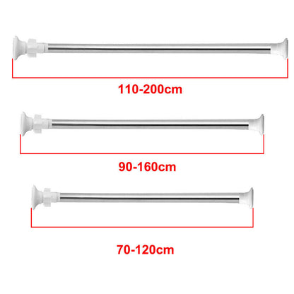 Heavy Duty Extendable Telescopic Shower Curtain Pole Rail Rod Bath Door Window