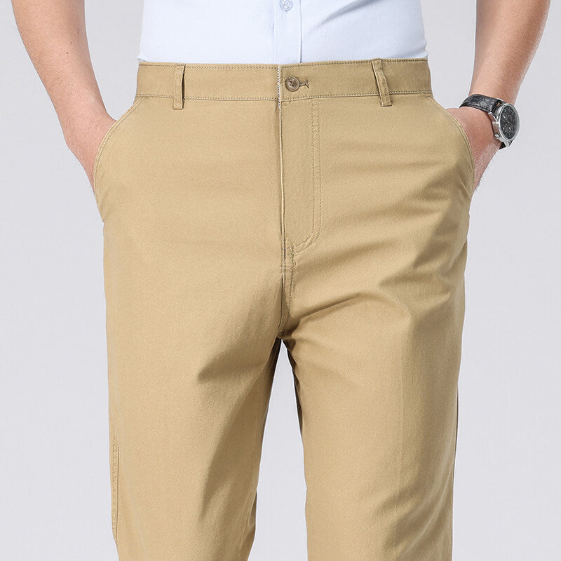 Men's Long PantsCotton Dress Trousers Loose Straight Leg