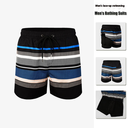 Men's Double-layer Swimming Trunks Anti-embarrassment XL Mens