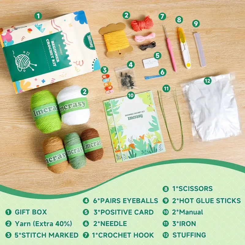Crochet Kit  Crochet Kit For Beginners Emotional Support Succulent Crochet & Knitting Kit With Step By Step Video Lessons  6pcs Succulent Crochet Kit With Crochet Accessories