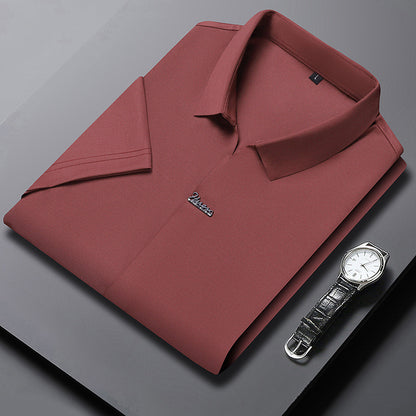 Ice Silk Short Sleeve Men's Fashion Casual Lapel