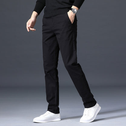 Men's Elastic Loose Straight-leg Youth Business Trousers