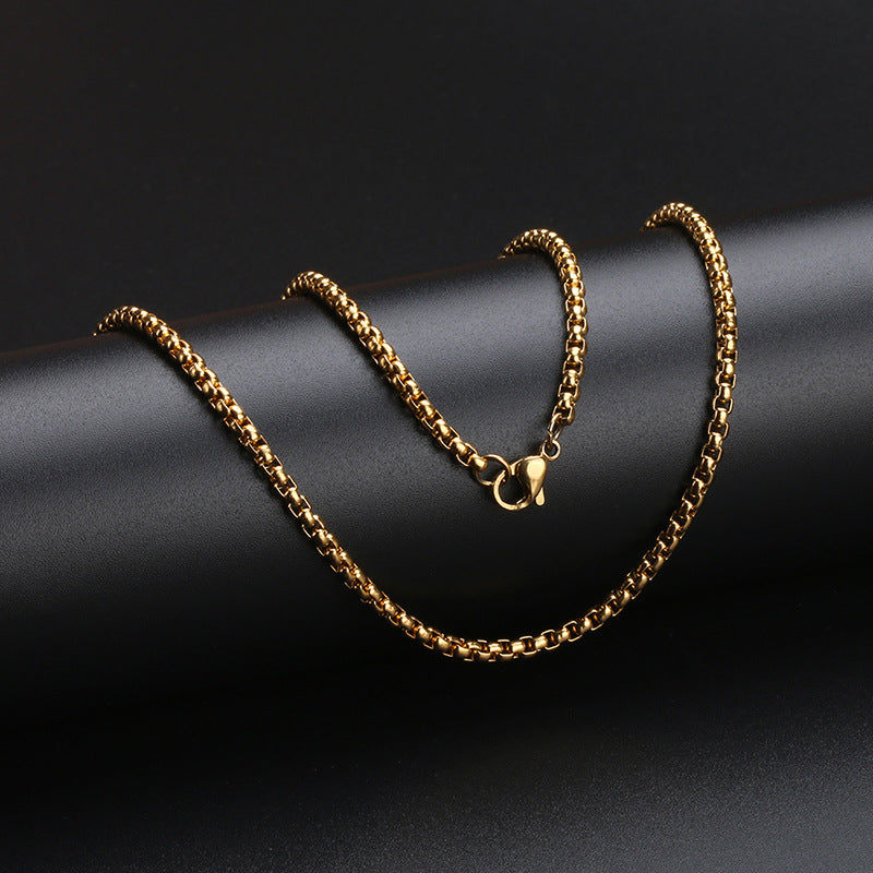 Stainless Steel Square Pearl Necklace